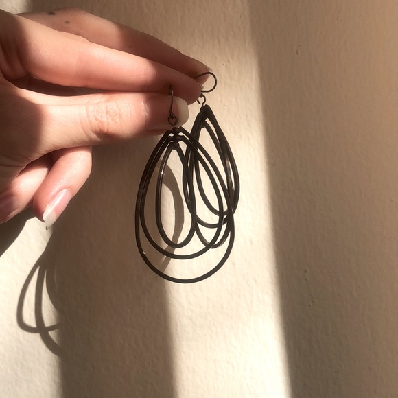 Brown Teardrop Earrings - Picture 2 of 2